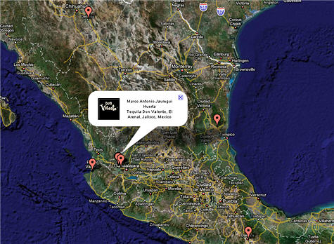 Map of Mexico Distilleries